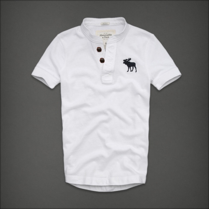 Abercrombie Fitch Hombres Ponte de pie de cuello Corto Remera AF5786